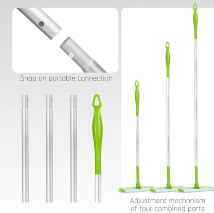 KIMIFACA Extra Long Green Detachable Mop Handle for Swiffer Dry & Wet Pads - Aluminum Extension
