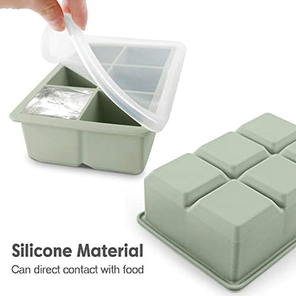 Excnorm Silicone Ice Cube Trays 3 Pack - Large Size Silicone Ice Cube Molds with Leak Proof Removable Lid Square Ice Cube Tray And BPA Free for Cocktail,Whiskey, Stackable Flexible Ice