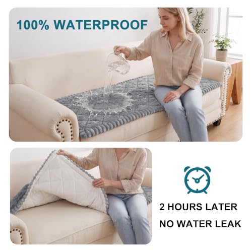 Waterproof Dog Couch Cover - Non-Slip Pet Sofa Protector, Light Grey 27.6"x70.9"