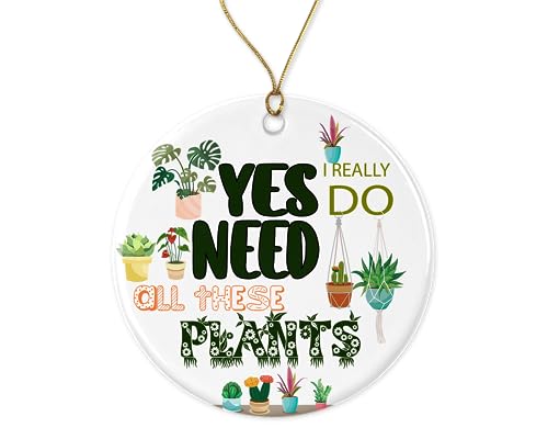 Christmas Ornament Plant Lover Bonsai Decor - Double-Sided Ceramic Gift