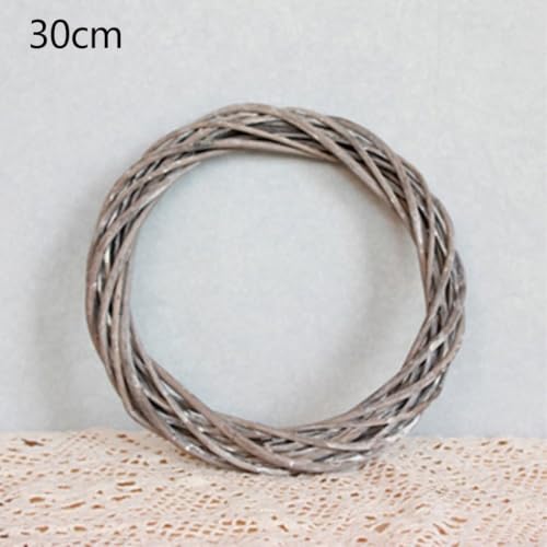 30cm Grey Rattan Wreath Base for Christmas DIY Crafts and Holiday Decor