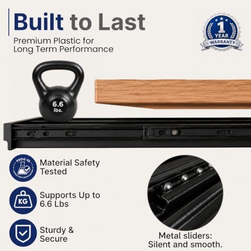 Under Desk Drawer Organizer with Adjustable Dividers - Black