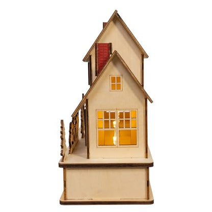12-Inch Lighted Holiday House Decor for Christmas Vacation Fans