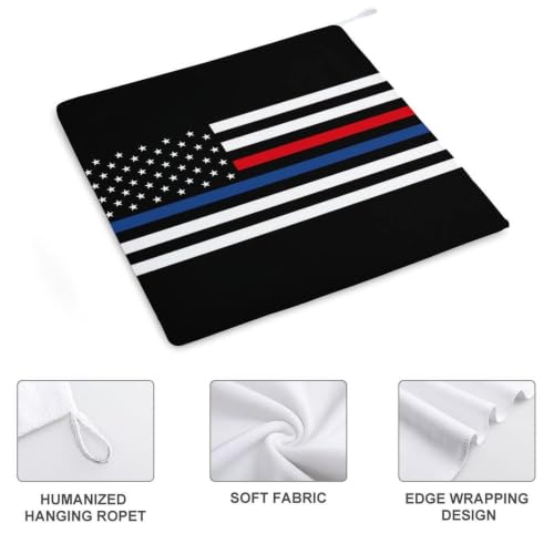 1PCS US Flag Hand Towels with Red Blue Thin Line for Bathroom & Kitchen