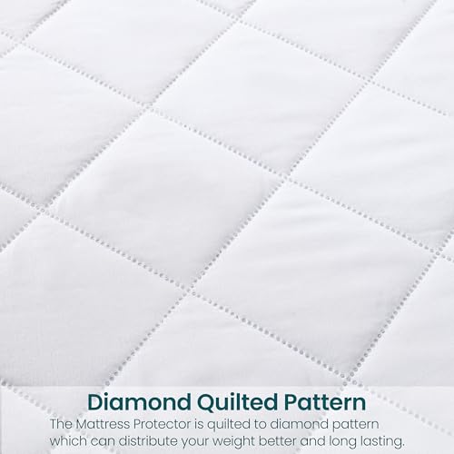 White Full Size Waterproof Mattress Protector with Elastic Corner Straps