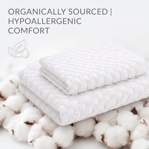 White Cotton Washcloth Set - Soft Absorbent 2 Piece for Face & Body - Variation of THIS listing