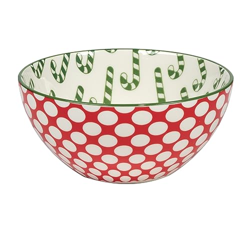 Holiday Serving Bowls Set of 6, 4.75 x 2.25 Inch Porcelain Christmas Tableware