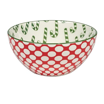 Holiday Serving Bowls Set of 6, 4.75 x 2.25 Inch Porcelain Christmas Tableware