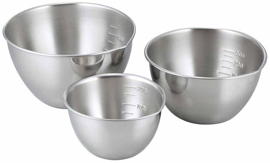 Shimomura 29131 29131 Bowl Set, 5.1/4.3 inches (13/11/9 cm), Set of 3, Includes Spout and Marks, Dishwasher Safe, 9.5 fl oz (270 ml), 520ml/750ml, Convenient Preparation, Small Divided Bowl,