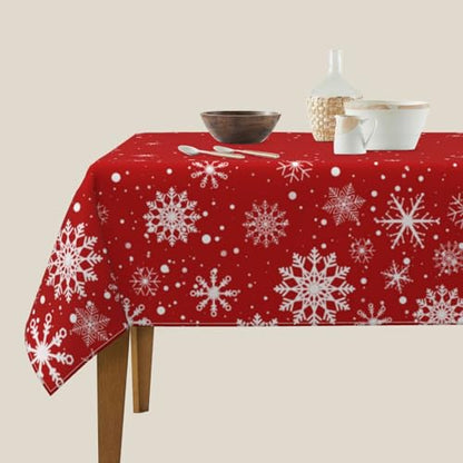 Kawani Christmas Snowflakes Square Tablecloth 54 Inch Multi Color Holiday Decor
