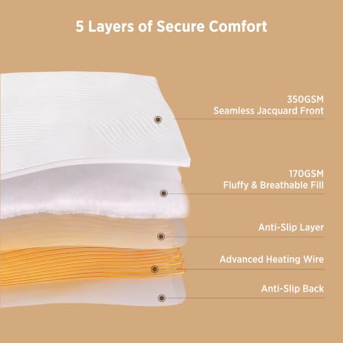 Bedsure Queen Heated Mattress Pad with 350G Air Fabric & Dual Controls