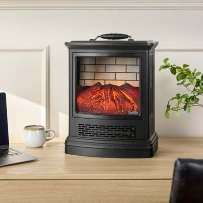 Duraflame Electric Stove Heater with 3D Flame Effect - Black