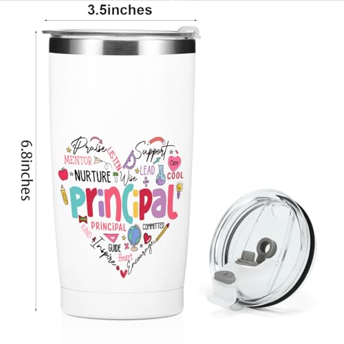 Principal Appreciation Gifts 20 oz Stainless Steel Insulated Tumbler - Birthday, Christmas, Office, Boss, Coworker, Teacher Variation of Principal Cute 1117