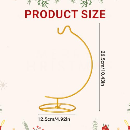Gold Ornament Display Stand Metal Hanger for Christmas & Year-Round Decor