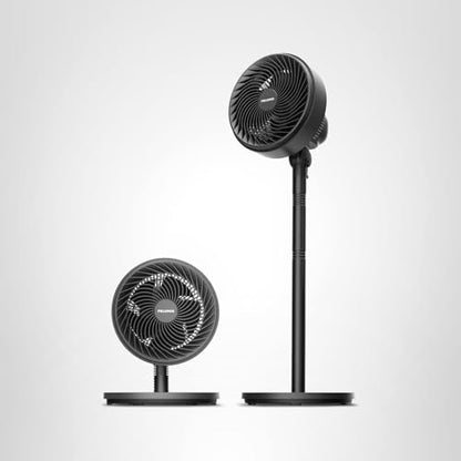 PELONIS 7-Inch Pedestal Air Circulator, Oscillation Fan, 3 Speeds, Adjustable Height (Tabletop/Standing Fan), 75°+90° Oscillation, 5-Blade Quiet Pedestal Fan for Bedroom, Office, Home