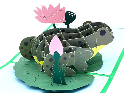 Pop-up Greeting Cards - Unique 3D Frog-Themed Birthday & Christmas Card KK111802