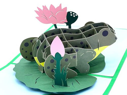 Pop-up Greeting Cards - Unique 3D Frog-Themed Birthday & Christmas Card KK111802