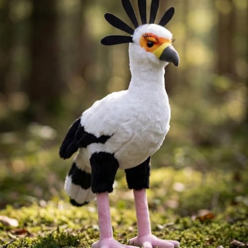 12-Inch Realistic Secretary Bird Plush Stuffed Animal for Home Decor and Gift
