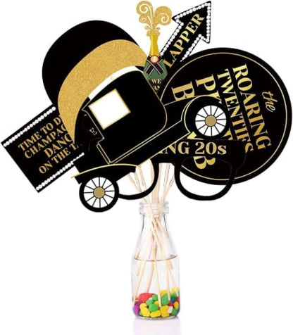 1920s Gatsby Photo Booth Props Set for Roaring 20s Party Decorations