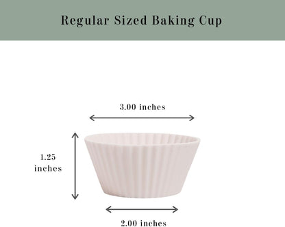 Silicone Kitchen Reusable Baking Cups - Non-Toxic, BPA Free, Dishwasher Safe | Pack of 12, Designer White