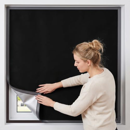 39x59 Inch Magnetic Blackout Window Cover - Fully Enclosed, Draft-Proof, Insulated