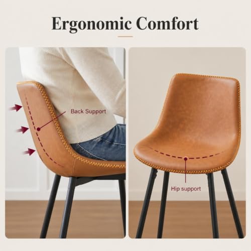 Garvee Counter Height Bar Stools Set of 3 Whiskey Brown 24 Inch
