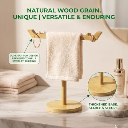Bamboo & Wooden Hand Towel Holder Stand for Kitchen & Bathroom