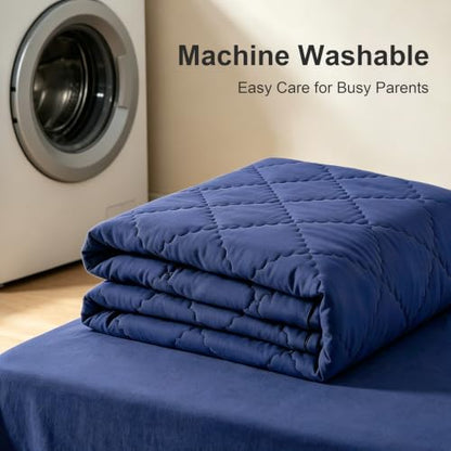 BEDSUM Cooling Toddler Comforter - Navy Blue, 43x60 Inch, Rayon Bamboo