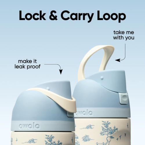Insulated Stainless Steel Water Bottle 24 oz with Locking Push-Button Lid - Toile Be Home