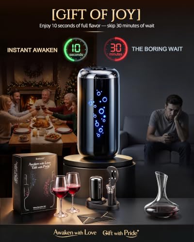 Electric Wine Aerator Decanter Set with Accessories - Gift Kit, 8 Pieces