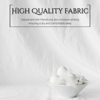 King Size Goose Feather Down Pillow Set of 2 - Soft & Fluffy Hotel Collection 20x36 in