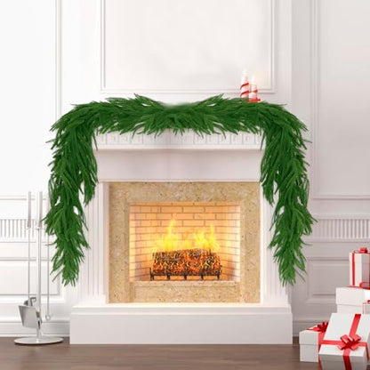 2pcs 9FT Artificial Norfolk Pine Garland Christmas Decor Full & Realistic