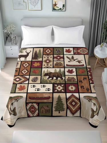 Brown King Flat Sheet - Hotel Quality Microfiber Bedding - Retro Checkered