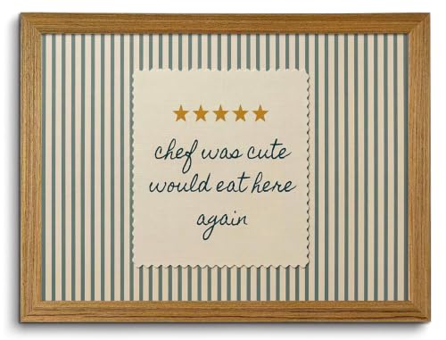 Funny Kitchen Wall Art - Chef Was Cute Would Eat Here Again 12x16in Framed Print