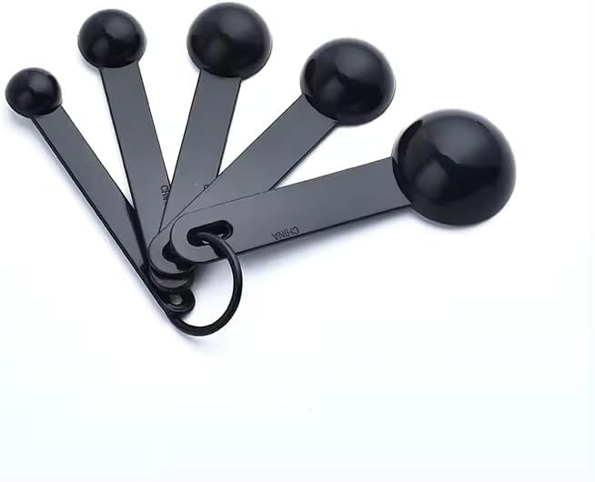Ovenza Measuring Cups and Spoons Set - 10-Piece Plastic Kitchen Tools for Baking | Black Color