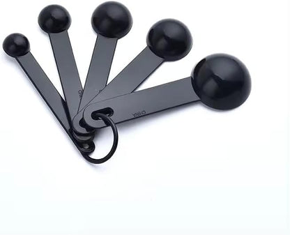 Ovenza Measuring Cups and Spoons Set - 10-Piece Plastic Kitchen Tools for Baking | Black Color