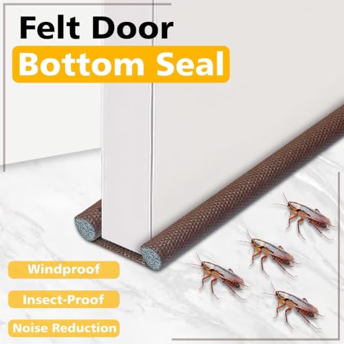 42-Inch Door Draft Stopper Sealing Strip Pack of 3 - Noise & Dust Blocker