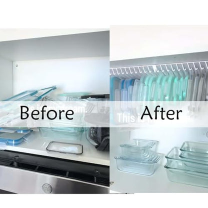 AboutYES White 2-Pack Lid Loft Lid Organizer for Kitchen Cabinets