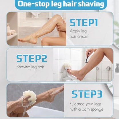 Shower Foot Rest with Suction Cup for Shaving Legs - No Drill, Non Slip Bathroom Step Stool