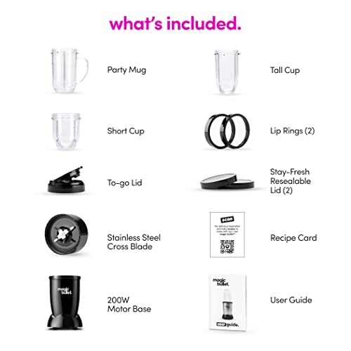 magic bullet Blender, Small, Black, 11 Piece Set