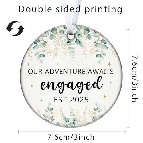 Engaged Ornament - First Christmas Wedding Gift for Couples - Variation 02