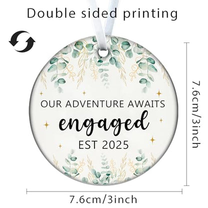 Engaged Ornament - First Christmas Wedding Gift for Couples - Variation 02