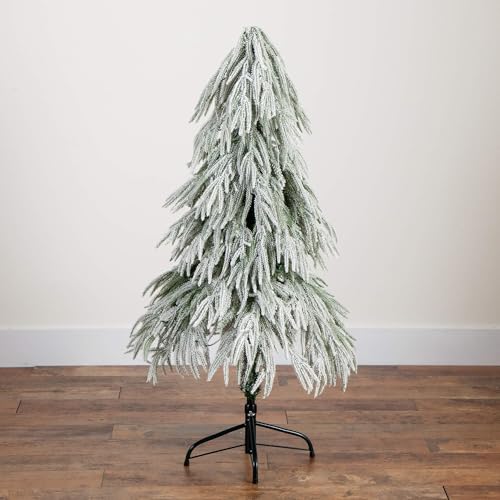4ft Flocked Down Swept Artificial Christmas Tree with 110 LED Lights - Nearly Natural