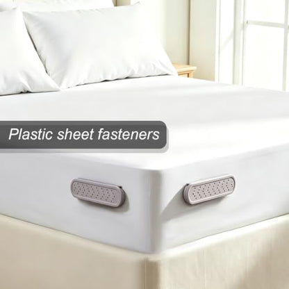 8Pcs Bed Sheet Holders for Corners with Locks - Gray - Heavy Duty Fitted Sheet Clips