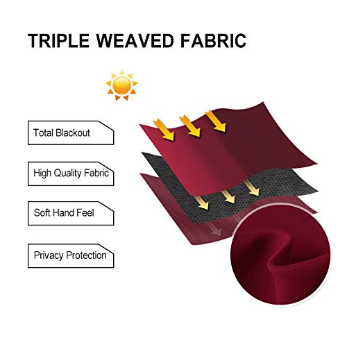 DWCN Burgundy 8.3ft W x 7ft H Privacy Room Divider Curtain Panel with Grommets - 100% Polyester, Blackout Thermal Partition for Patio Door, Living Room, Bedroom (Variation Burgundy+100"W x 84"L)
