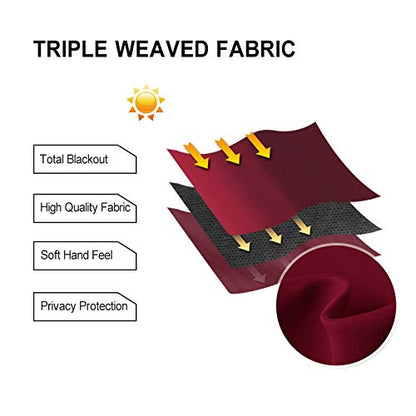 DWCN Burgundy 8.3ft W x 7ft H Privacy Room Divider Curtain Panel with Grommets - 100% Polyester, Blackout Thermal Partition for Patio Door, Living Room, Bedroom (Variation Burgundy+100"W x 84"L)