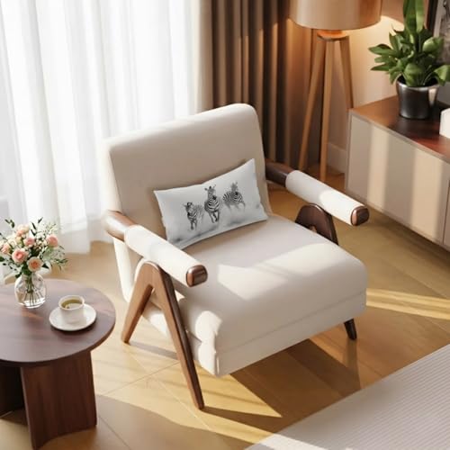 Outdoor Lumbar Pillow 12x20 Inch Black White Waterproof Throw Pillow Cover with Insert - Farmhouse Style, Supportive Headrest for Patio, Travel, Office, Car (Black, White, Ash Gray, Charcoal / Pack of 1)
