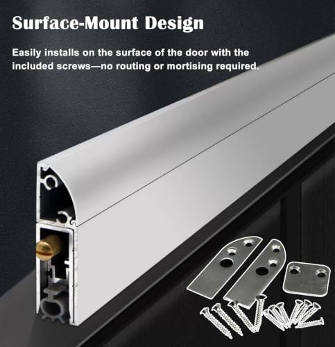 Automatic Door Bottom Seal 28 Inch with Hardware & Silicone for Exterior & Interior Doors - Variation of THIS listing