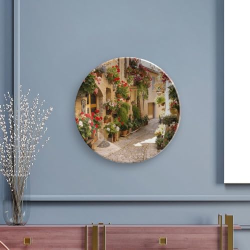 Tuscany Town Scenery Alley Bone China Decorative Plate - Artful Home Decor