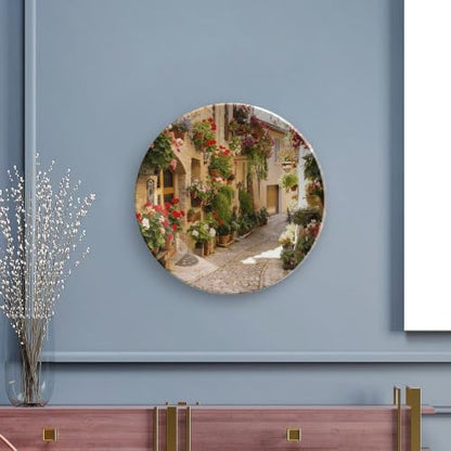 Tuscany Town Scenery Alley Bone China Decorative Plate - Artful Home Decor